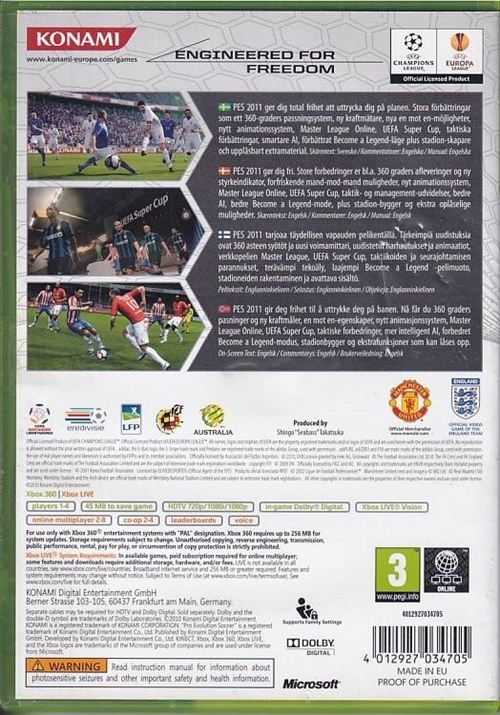 Pro Evolution Soccer 2011 - XBOX 360 (B Grade) (Genbrug)